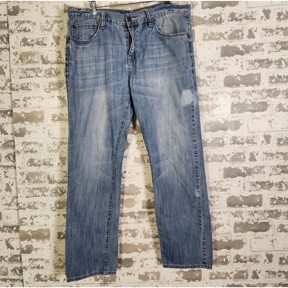Tokyo Five Respect Slim Fit Jeans Men 38x32 Faded Light Wash Denim Casual Skater